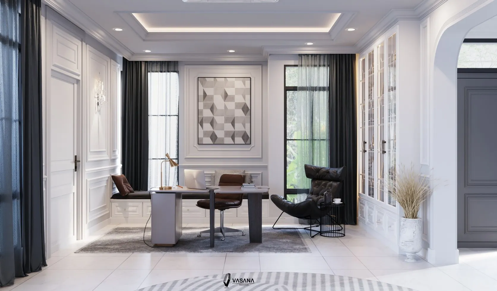 ห้องทำงานที่บ้านสไตล์มินิมอล ตกแต่งเรียบง่ายเพื่อบรรยากาศที่ผ่อนคลาย